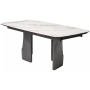 Стол обеденный Q-Home Birger, 200/300 см, раскладной, контрастный мрамор матовая керамика / каркас темно-серый, QH626M05888