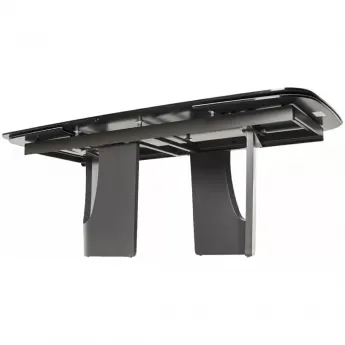 Стол обеденный Q-Home Birger, 200/300 см, раскладной, контрастный мрамор матовая керамика / каркас темно-серый, QH626M05888