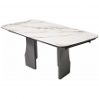 Стол обеденный Q-Home Birger, 200/300 см, раскладной, контрастный мрамор матовая керамика / каркас темно-серый, QH626M05888 - Фото 1