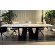 Стол обеденный Q-Home Birger, 200/300 см, раскладной, контрастный мрамор матовая керамика / каркас темно-серый, QH626M05888 - Фото 5