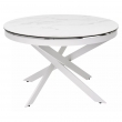Стол обеденный Q-Home Trento, 120/170 см, раскладной, белый мрамор глянцевая керамика / каркас белый, QHDECDF286THGSTATWHT - Фото 4
