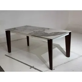 Стол обеденный Q-Home Esmir, 180/240 см, раздвижной, глянцевая керамика Luxury Pandora Solid / каркас орех, QH614M05812