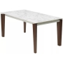 Стол обеденный Q-Home Esmir, 160/220 см, раздвижной, матовая керамика Arabescato Solid / каркас орех, QH614M05909