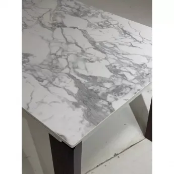 Стол обеденный Q-Home Esmir, 160/220 см, раздвижной, матовая керамика Arabescato Solid / каркас орех, QH614M05909