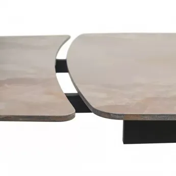 Стол обеденный Q-Home Rivoli, 140/200 см, раздвижной, глянцевая керамика Amber Jade Solid / каркас черный, QH614M05544