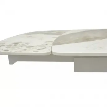 Стол обеденный Q-Home Rivoli, 140/200 см, раздвижной, глянцевая керамика Luxury Pandora Solid / каркас белый, QH614M04392