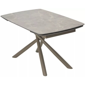 Стол обеденный Q-Home Rivoli, 140/200 см, раздвижной, матовая керамика Latte Stone Solid / каркас Taupe, QH614M05543