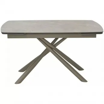 Стол обеденный Q-Home Rivoli, 140/200 см, раздвижной, матовая керамика Latte Stone Solid / каркас Taupe, QH614M05543