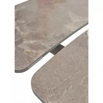 Стол обеденный Q-Home Rivoli, 140/200 см, раздвижной, матовая керамика Latte Stone Solid / каркас Taupe, QH614M05543