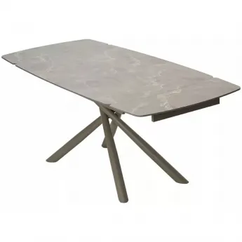 Стол обеденный Q-Home Rivoli, 140/200 см, раздвижной, матовая керамика Latte Stone Solid / каркас Taupe, QH614M05543