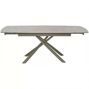 Стол обеденный Q-Home Rivoli, 140/200 см, раздвижной, матовая керамика Latte Stone Solid / каркас Taupe, QH614M05543