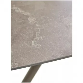 Стол обеденный Q-Home Rivoli, 140/200 см, раздвижной, матовая керамика Latte Stone Solid / каркас Taupe, QH614M05543