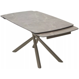 Стол обеденный Q-Home Rivoli, 140/200 см, раздвижной, матовая керамика Latte Stone Solid / каркас Taupe, QH614M05543
