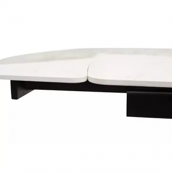 Стол обеденный Q-Home Rivoli, 140/200 см, раздвижной, глянцевая керамика Luxury Pandora Solid / каркас черный, QH614M04289