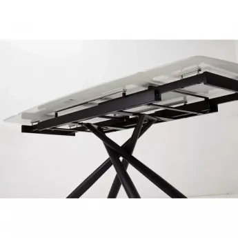 Стол обеденный Q-Home Rivoli, 140/200 см, раздвижной, глянцевая керамика Luxury Pandora Solid / каркас черный, QH614M04289