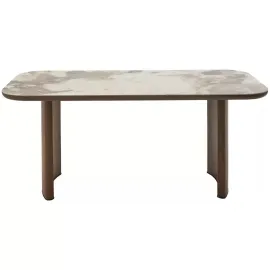 Стол обеденный Q-Home Bark, 180 см, фиксированный, керамика CA035 / каркас орех, QH632M05877