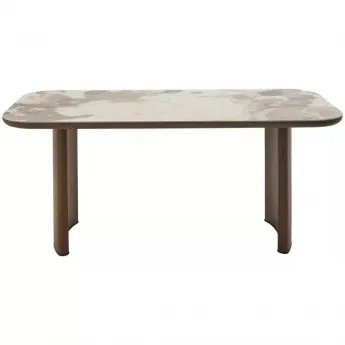 Стол обеденный Q-Home Bark, 180 см, фиксированный, керамика CA035 / каркас орех, QH632M05877