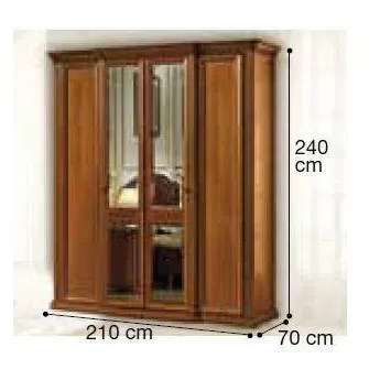 Шкаф 4-дверный Siena Camelgroup; размеры