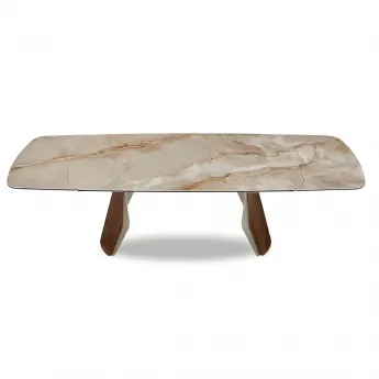 Стол обеденный Q-Home Select, 180/270 см, раздвижной, глянцевая керамика Glossy Toscane / Орех, QH3138