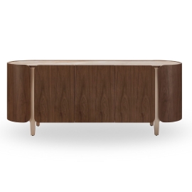 Буфет-прилавок Q-Home Select 200, глянцевая керамика Glossy Toscane / Орех, QH3138SEL