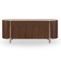 Буфет-прилавок Q-Home Select, 200 см, глянцевая керамика Glossy Toscane / Орех, QH3138