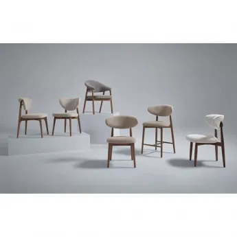 Стул Q-Home Tods 4 (Тодс 4), темный Орех / бежевая ткань, QHCHTODS4
