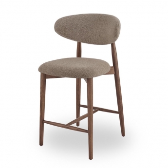 Полубарный стул Q-Home Tods (Тодс), Орех / бежевая ткань, QHSBTODS