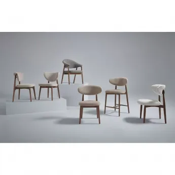 Полубарный стул Q-Home Tods (Тодс), Орех / бежевая ткань, QHSBTODS