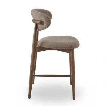 Полубарный стул Q-Home Tods (Тодс), Орех / бежевая ткань, QHSBTODS
