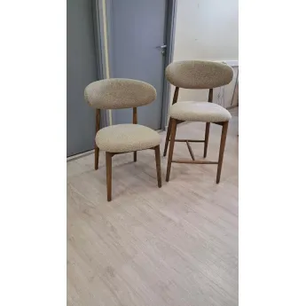 Стул Q-Home Tods (Тодс), Орех / бежевая ткань, QHCHTODS