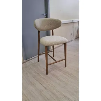 Полубарный стул Q-Home Tods (Тодс), Орех / бежевая ткань, QHSBTODS