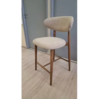 Полубарный стул Q-Home Tods (Тодс), Орех / бежевая ткань, QHSBTODS