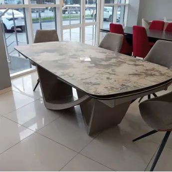 Стол обеденный Q-Home Престон, 200/300 см, керамика на стекле, раздвижной, QHDT2407-200/300