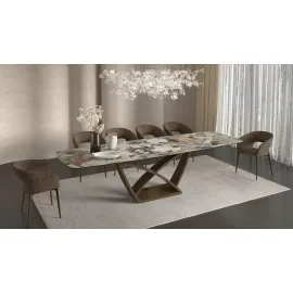 Стол обеденный 200/300 Q-Home Alonso (Алонсо), раздвижной, керамическая столешница, QHQH614M05814