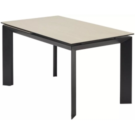 Стол обеденный Q-Home Cremona, 180/240 см, раздвижной, испанская матовая керамика TL-142 / каркас чёрный, QH614M05540