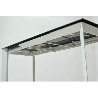 Стол обеденный Q-Home Cremona, 180/240 см, раздвижной, контрастный мрамор итальянская керамика / каркас белый, QH614М04876