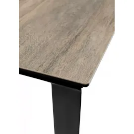 Стол обеденный Q-Home Cremona, 180/240 см, раздвижной, матовая керамика под дерево / каркас черный