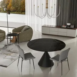 Стол обеденный MOD Interiors Toledo, 90 (135) см, керамика черный мрамор, раздвижной, MDI.DT.TOL.23