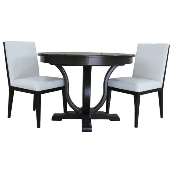 Стол обеденный D 120/160 Classico Italiano Бруклин, круглый раскладной Чёрный, LOT120R/BL