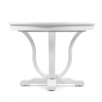 Стол обеденный D 120/160 Classico Italiano Бруклин, круглый раскладной Белый, LOT120R/B