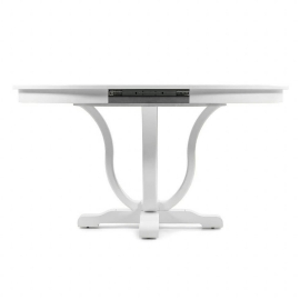 Стол обеденный D 120/160 Classico Italiano Бруклин, круглый раскладной Белый, LOT120R/B