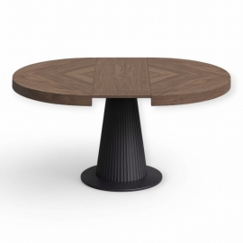 Стол обеденный Classico Italiano Венеция, Ø120(40) см, раскладной, моккачино/орех американский, Т-107/MO/NA