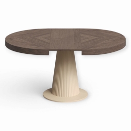 Стол обеденный Classico Italiano Венеция, Ø120(40) см, раскладной, меланж/орех американский, Т-107/ML/NA