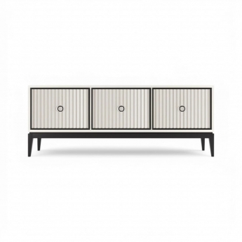 Тумба ТВ Classico Italiano Ницца, 3-ств, молочный/фасад 3D, 8053/L/BL/BL