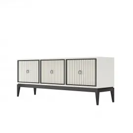 Тумба ТВ Classico Italiano Ницца, 3-ств, молочный/фасад 3D, 8053/L/BL/BL