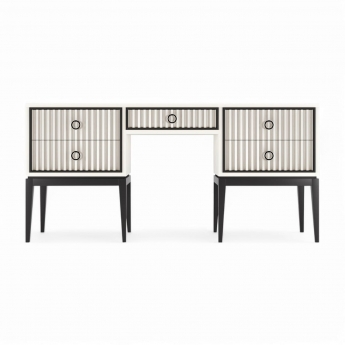 Стол письменный Classico Italiano Ницца, 5 ящиков, молочный, 8054/L/BL/BL