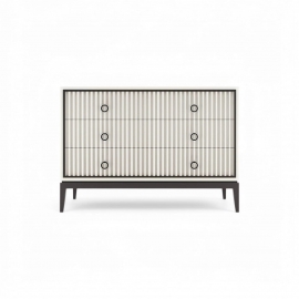Комод Classico Italiano Ницца, 3 ящика, молочный/фасад с фрезеровкой, 8042/L/BL/BL