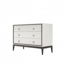 Комод Classico Italiano Ницца, 3 ящика, молочный/фасад с фрезеровкой, 8042/L/BL/BL