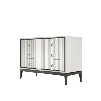 Комод Classico Italiano Ницца, 3 ящика, молочный/фасад с фрезеровкой, 8042/L/BL/BL