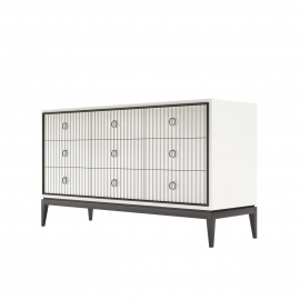 Комод Classico Italiano Ницца, 9 ящиков, молочный/фасад с фрезеровкой, 8043/L/BL/BL